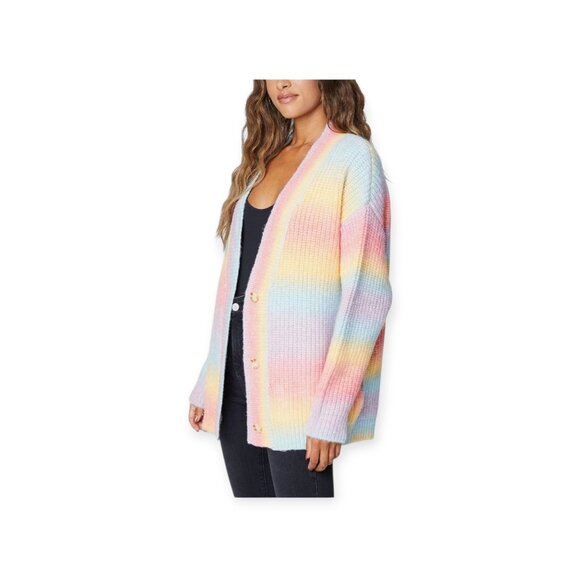 BLANKNYC I Hope So Multicolored Rainbow Pastel Dreamy Romantic Cardigan XL EUC - Picture 3 of 15